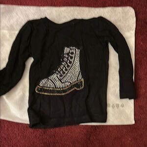 Dori Creations Black Long Sleeve Infant Shirt with Boot Design size 6/12 months